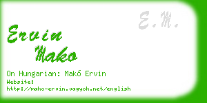 ervin mako business card